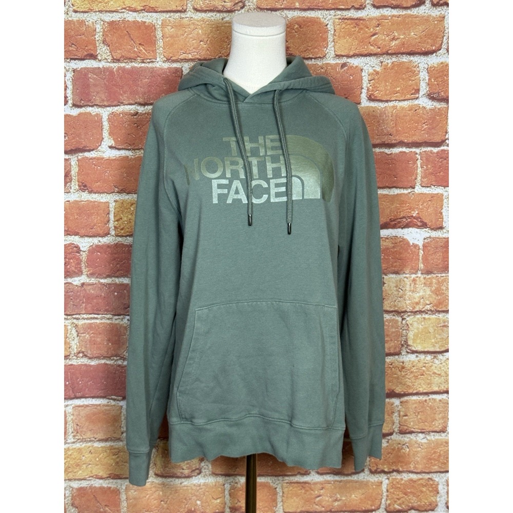 The North Face Hoodie Women's Large Green Pullover Hooded Sweatshirt Pockets